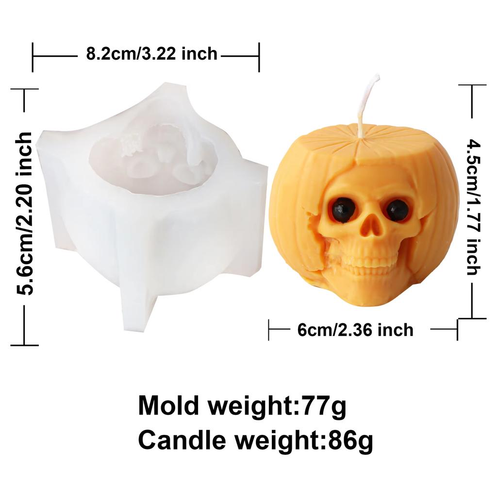 Halloween Gestapelte Kürbis Kerzenform DIY Handgemacht Böser Kürbis Totenkopf Pflanze Harz Gipsform Handwerk Party Dekoration