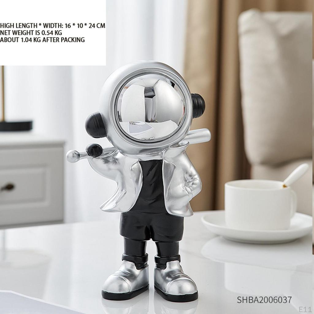 Kreative Astronauten-Statue Spaceman-Figuren Harzmaterial Kunsthandwerk für Zuhause Schreibtisch Veranda Büro