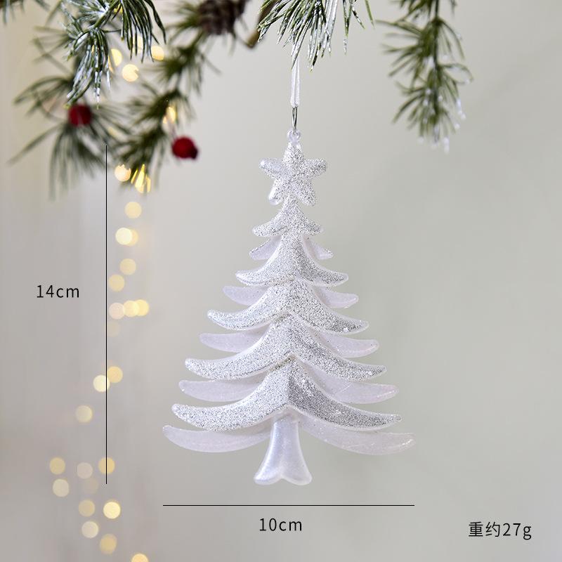 1Pcs Christmas Pendants Decoration Glitter Xmas Tree Snowflake Elk Candy Hanging Ornaments For Home New Year 2023 Navidad Gifts