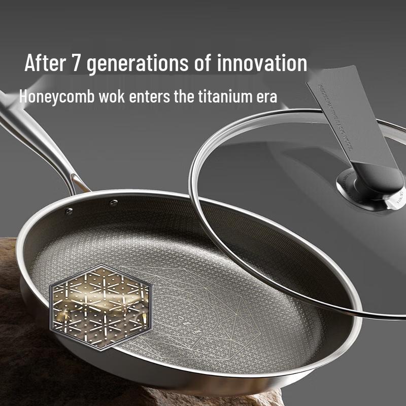 Cooker King Titanium-Coated Stainless Steel Non-Stick Frying Pan