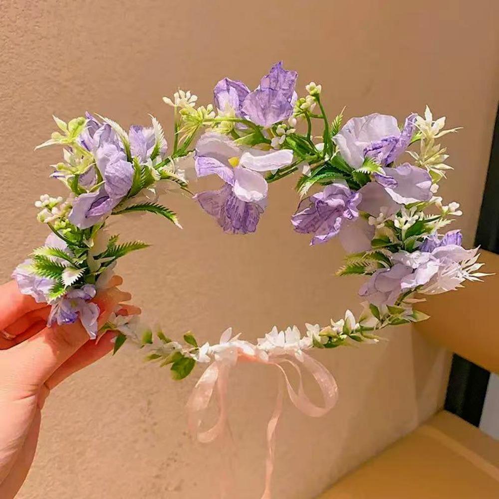 

Fashion Women Wedding Floral Headband Diameter 18cm Multistyles Party Bride Garland Bohemia Flower Crown