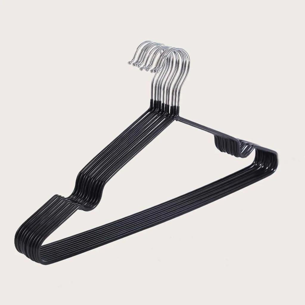 10pcs-Non-Slip Coated Metal Suit Coat Hangers Clothes Hangers Metal Shirt Jacket Hanger with Round Notches for Dress