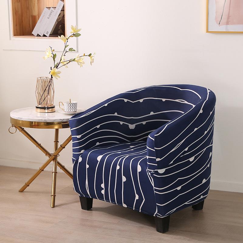 Elastic Printed Semi-circular Sofa Cover  All-inclusive Semi-circular Cafe Chair Cover  Internet Cafe Hotel Sofa Chair Cover