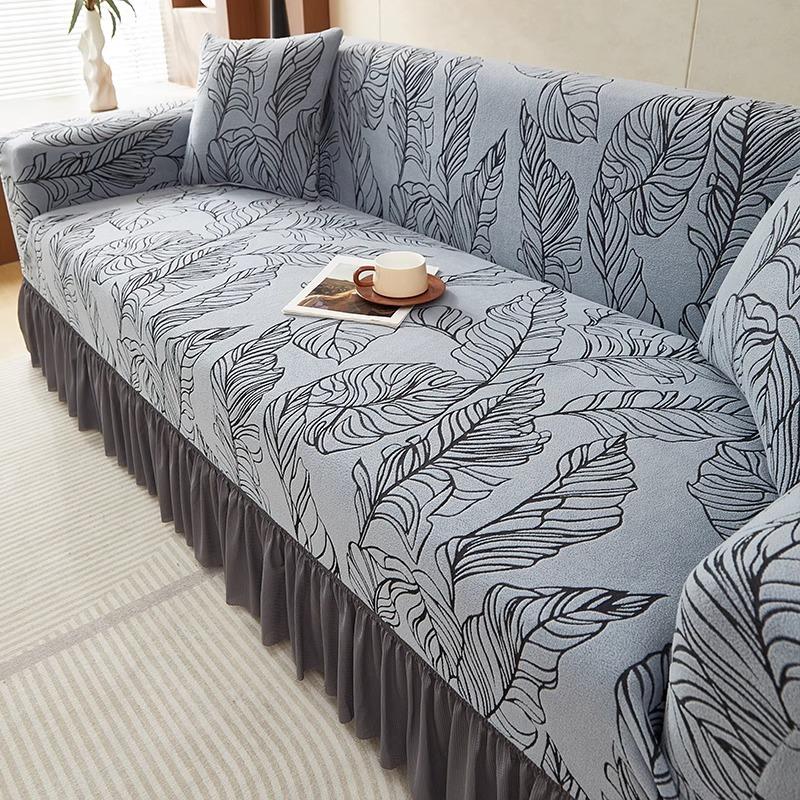 All inclusive Three and Four Seat Straight Row New Four Season Universal Thickened Elastic Chaise Longue Sofa Cover Cover