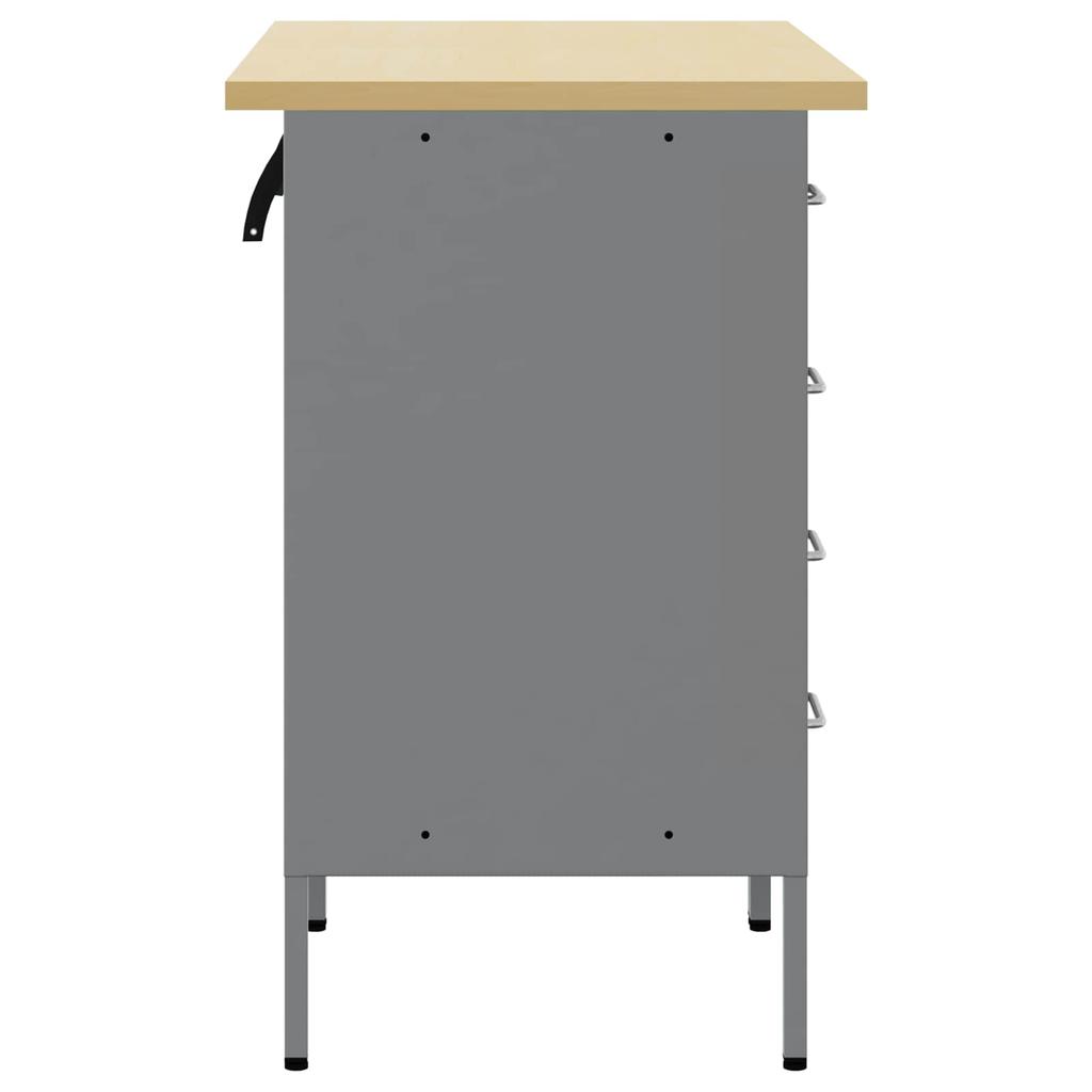 Workbench with Drawers 2 pcs Black and Gray 100 x 55 x 85 cm