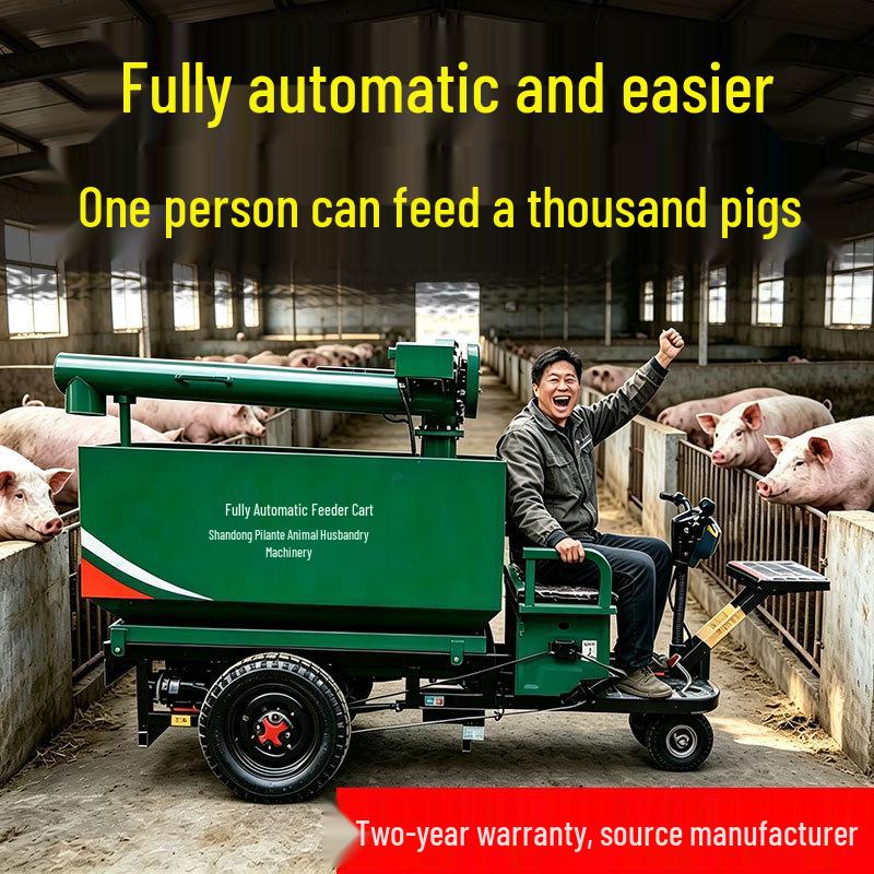 Electric Tricycle for Automatic Feed Loading and Lifting in Pig Farms