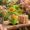 Waterproof Garden Sculptures Sunflower Gnome Statue Ornaments, Resin Faceless Figurines, Pastoral Spring Summer Patio Decor Style Tabletop Figures for