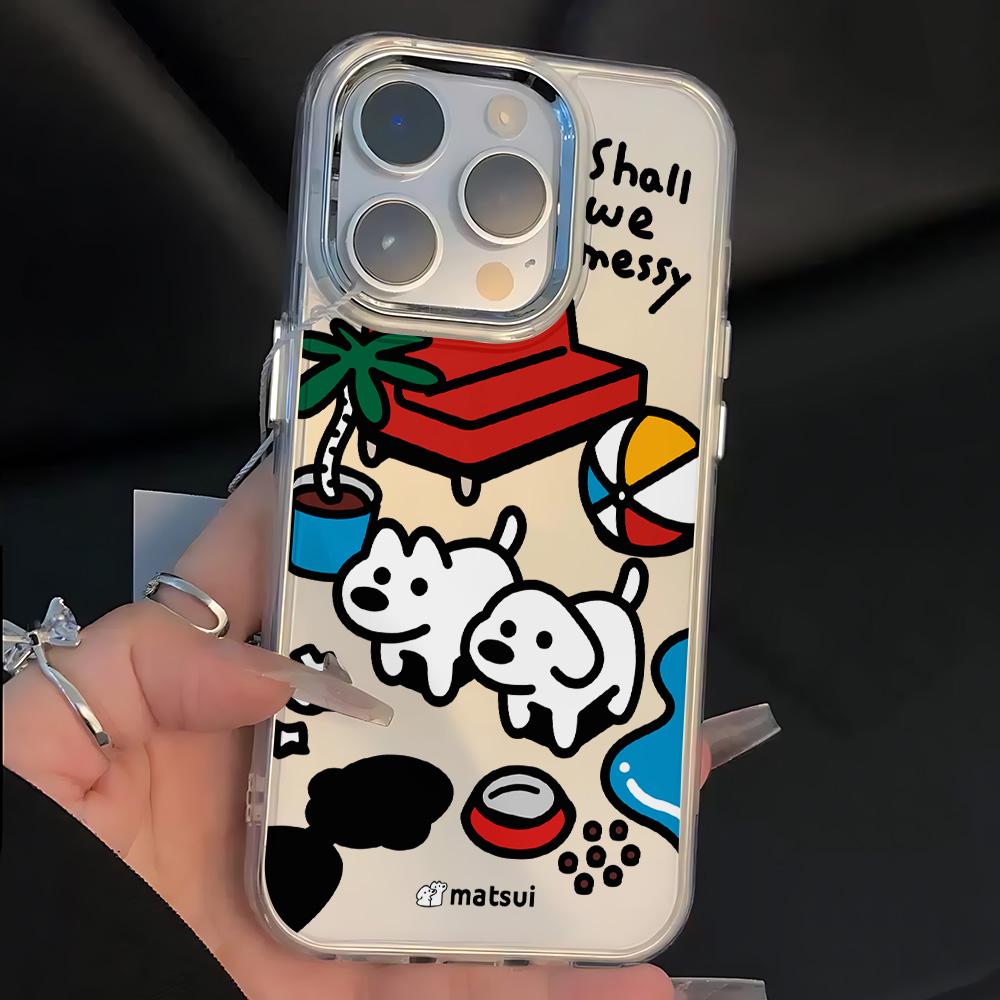

Милый белый щенок Новый чехол для телефона Для IPhone 17 16e 16 15 14 13 12 11 Mini Pro Max X XR XSMAX 8 7 Air Plus Прозрачный мягкий чехол iPhone 16