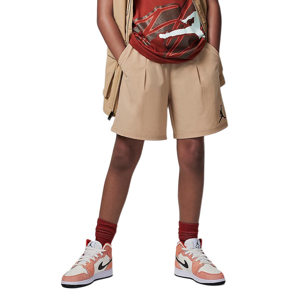 Jordan Jumpman Gładkie szorty sznurowane codzienne średnio wysokie Szorty dziecięce Khaki HM4589-289