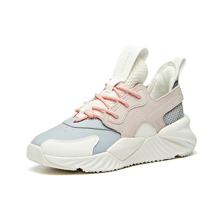 Anta Chunky Sneakers Women's Low Top Mist Gray/Lotus Gray/Ivory White/Pink 922018803-1