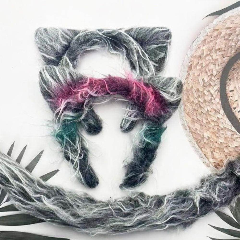 4pcs/set Exquisite Wolf Ear Headband Furry Animal Cosplay Outfit Stage Performance