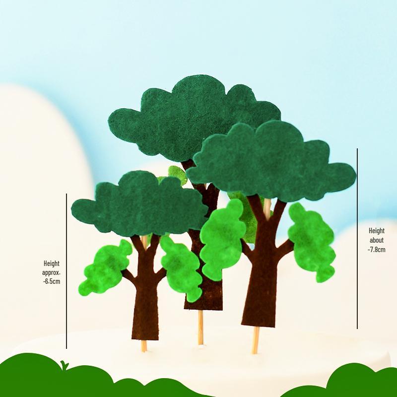Forest Leaves Cake Topper: Apple & Coconut Tree Decor with Free Shipping