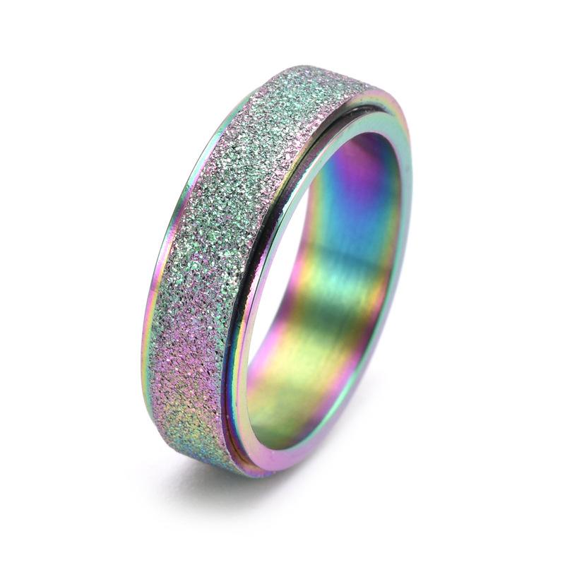 

Unisex Titanium Steel Rotatable Matte Ring Stylish Couple Jewelry Fashion Accessory 12