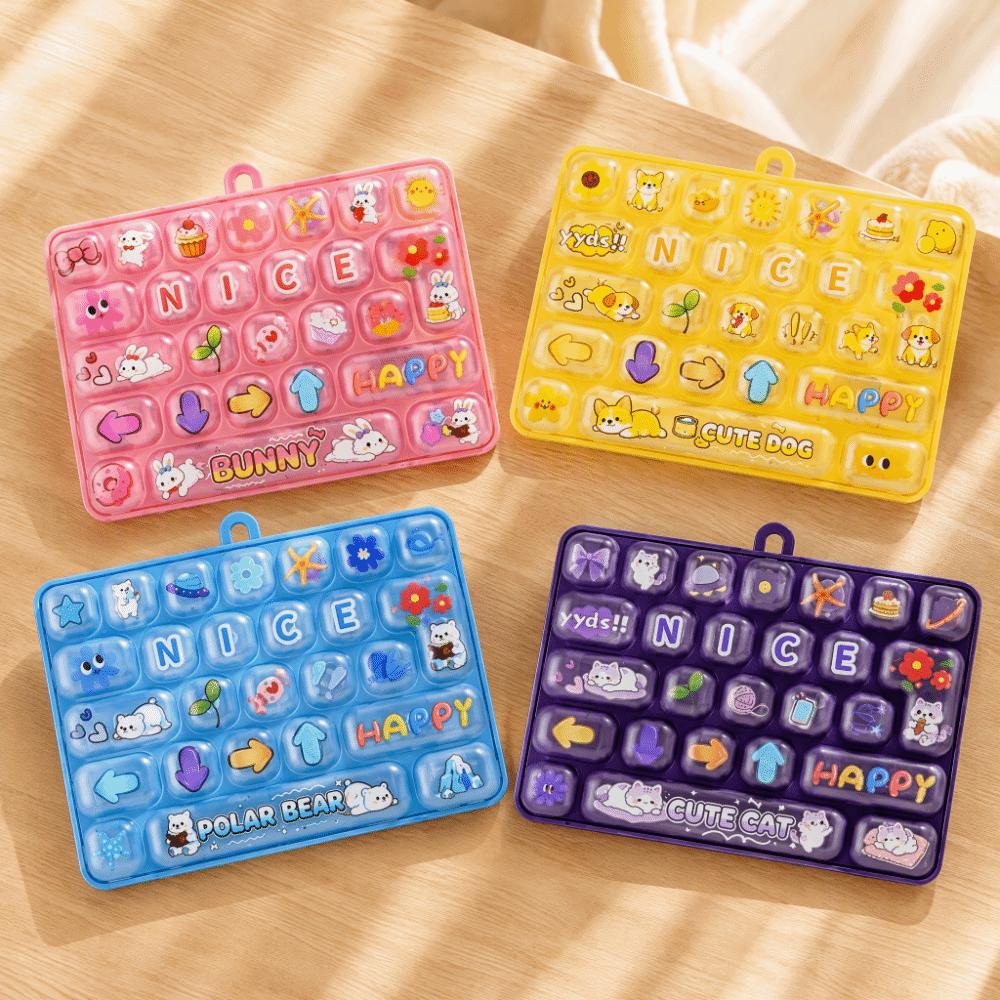 Animal Theme Mechanical Keyboard Clear Key Sounds Candy Color Keycap Keychain Office Use