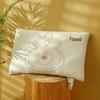 Gourd Pattern Cotton Linen Neck Pillow - Comfortable, Breathable, Pure White, Rectangular Low Pillow for All Seasons