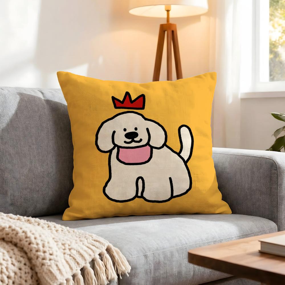 Animal Happy Dog Cushion Cover 1Pcs Decorative Covers Soft Cushion Case For Sofa Couch Decor 40X40 45X45 Pillowcases