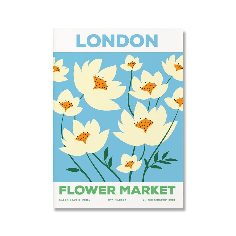 

Абстрактная цветочная ярмарка, винтажная акварель, настенная живопись на холсте, плакаты на скандинавскую тему и принты, настенные панно для декора гостиной 21x30cm No Framed