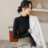 Warm Half High Collar Thick Paragraph Bottoming Shirt Women's Autumn Winter Women's High Elastic Inner Lap Long Sleeve T-shirt Female