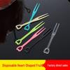 Individually Wrapped Transparent Disposable Plastic Fruit Forks for Cake Shops & Bars