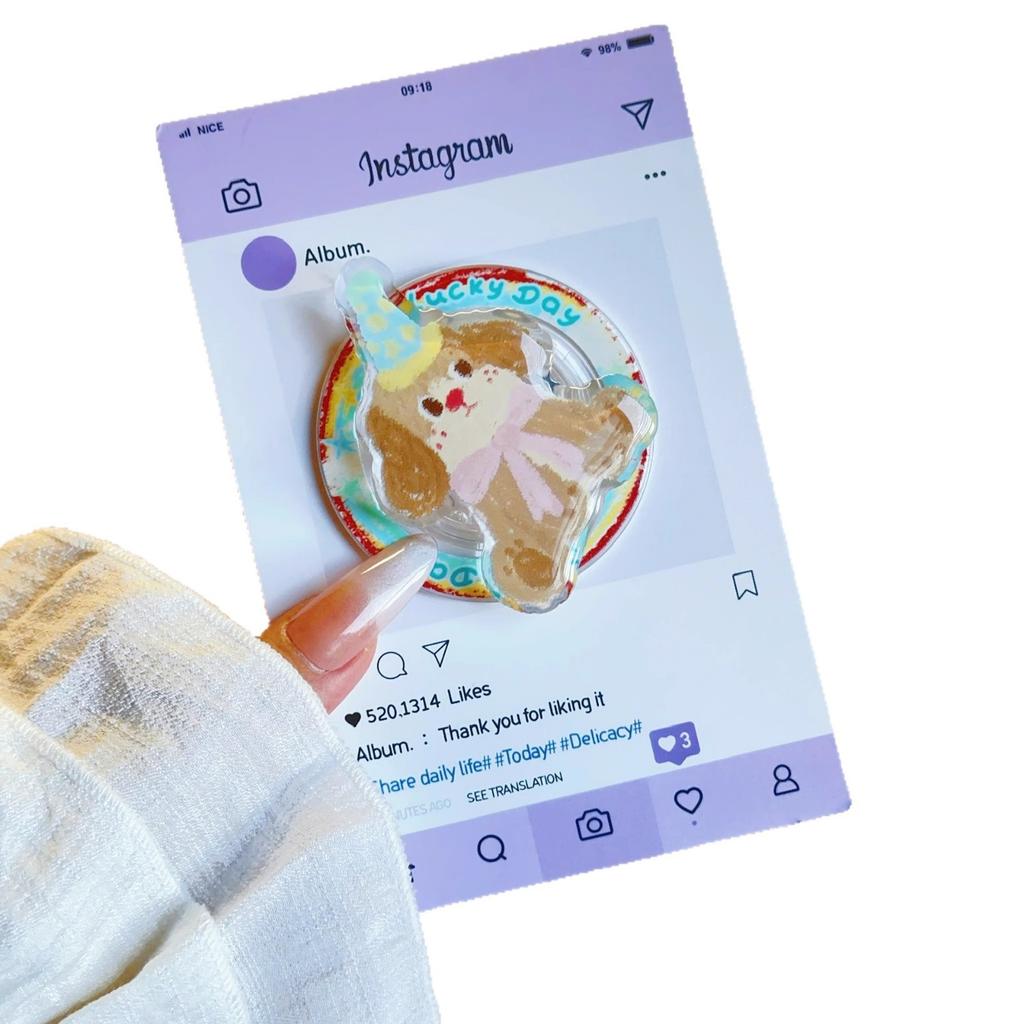 Puppy Birthday Party Original Illustrator Magnetic Stand Phone Case for IPhone17promax for Apple