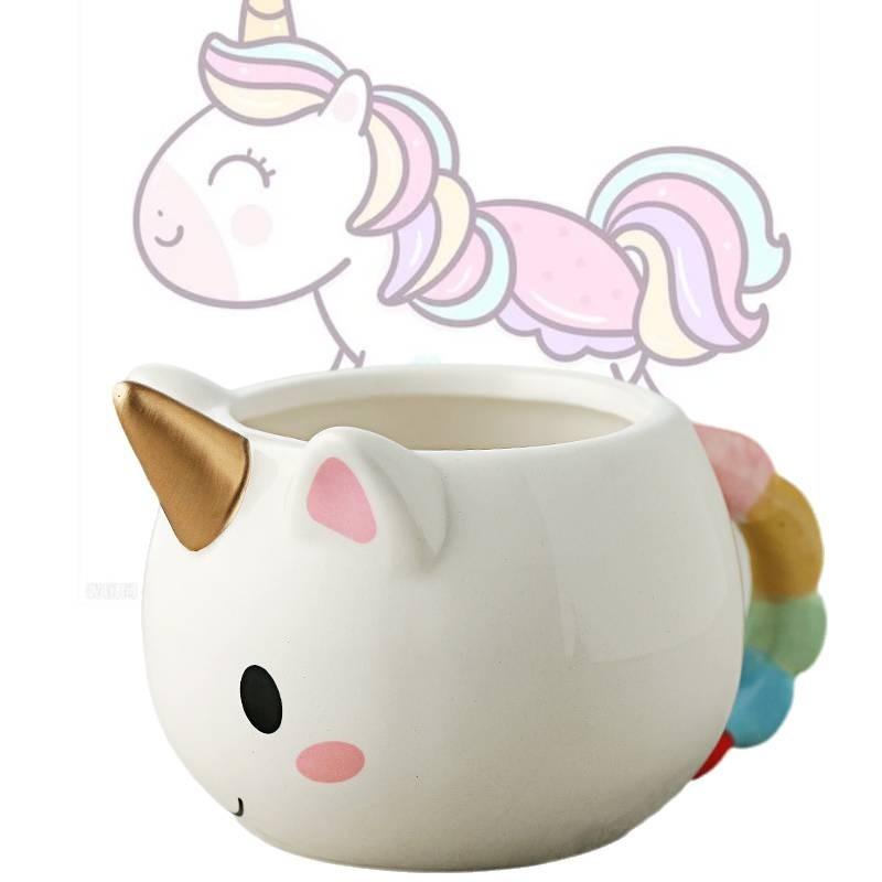 High-temperature Resistant Cartoon Unicorn Ceramic Mug Perfect For Milk And Coffee