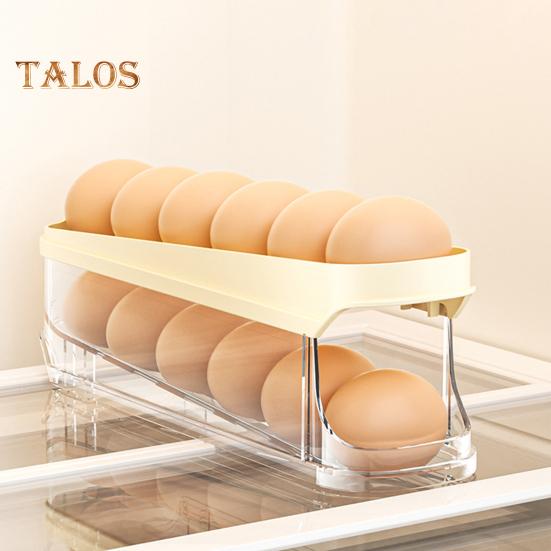 Stojan na vejce do lednice Velká kapacita Průhledný design Vícevrstvý Automatické rolování Organizér na vejce do lednice