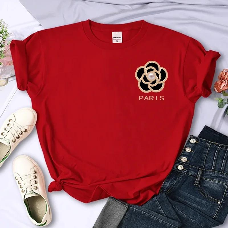 Luxury Brand Flower For Women's High-Quality Summer Printing T-shirt 100% Cotton Casual Oversized Y2k Personality Sleeve O-neck Unisex