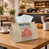1pc Vintage Typography Graphic Tissue Box | Durable, Receipt Text Illustration Suitable for Living Room Accent, Bedroom Decor, Encouragement Gifts, Wo