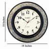 Brass Embossed Analog Wall Clock Round Vintage Clock For Bedroom Living Room Home And Office (Brown) - 45.7 Cm
