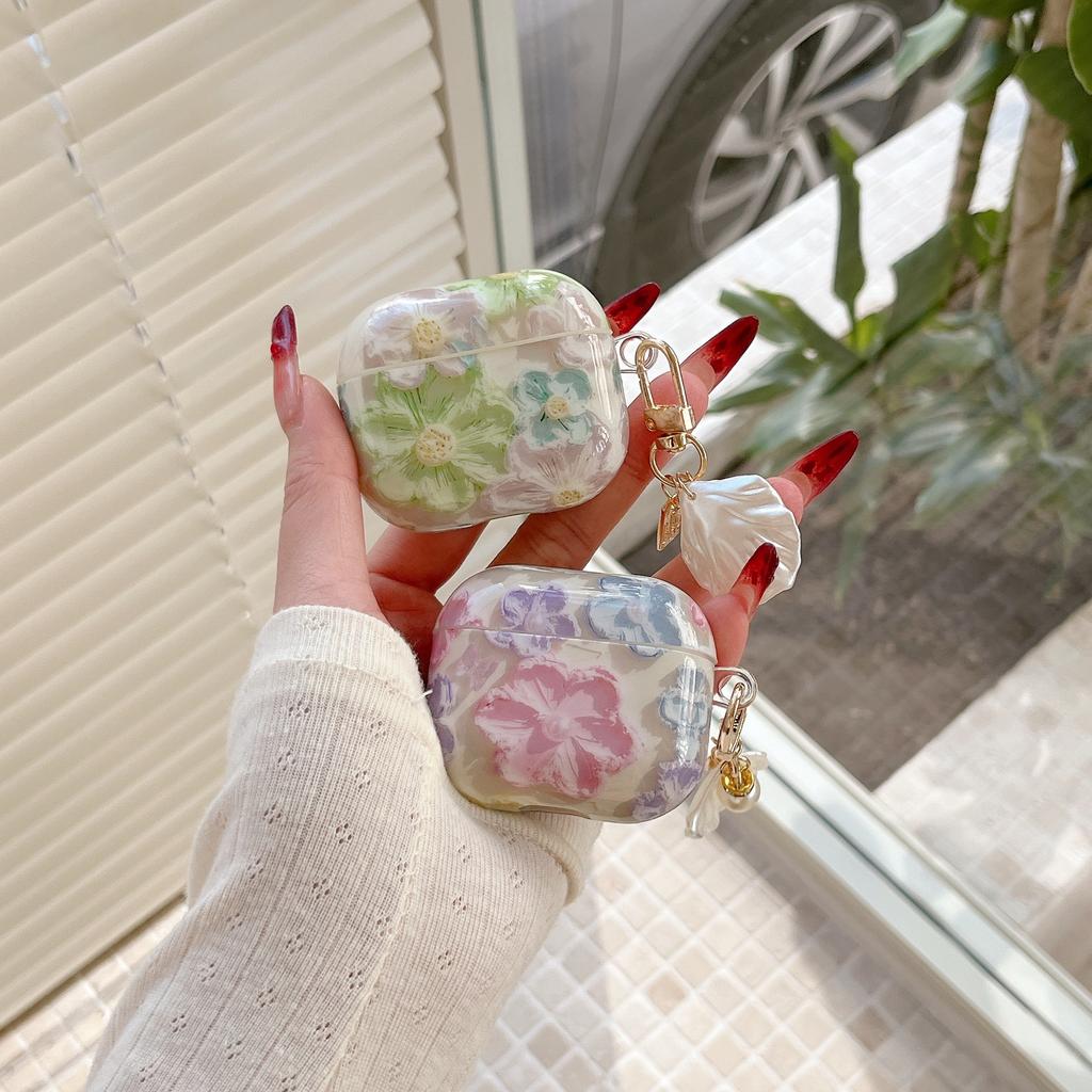IMD oil painting flower AirPodspro1 wireless bluetooth headset cover is suitable for Apple 1/1/Pro generation anti-drop soft