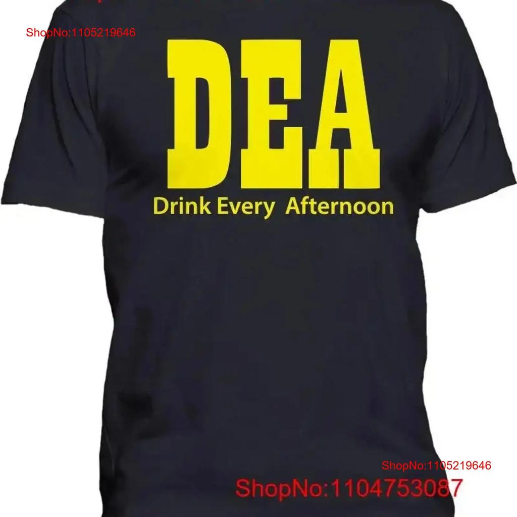 New Unisex's DEA Drink Every Afternoon Funny T Shirt College Humor Alcohol Beer Vintage Washed Casual Stretched Soft Vintage