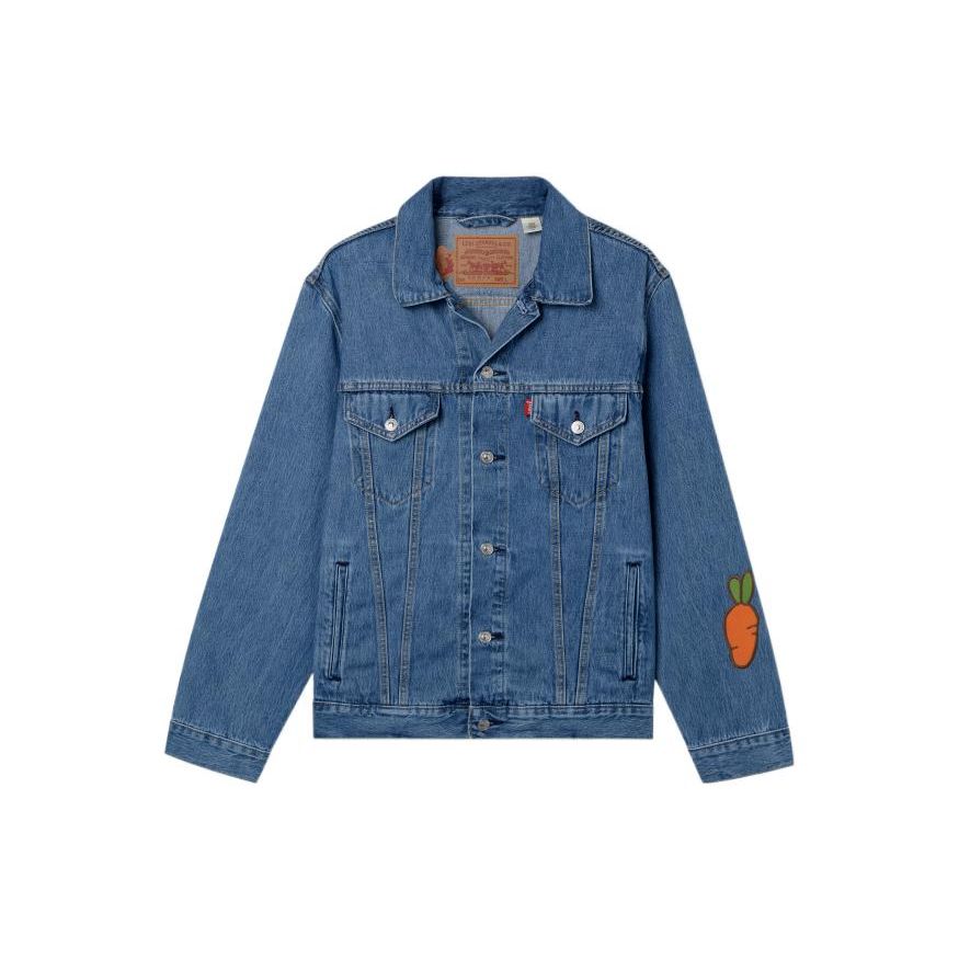 

Levis SS22 однотонная джинсовая куртка с мультяшным воротником мужская куртка синяя A4336-0000 M