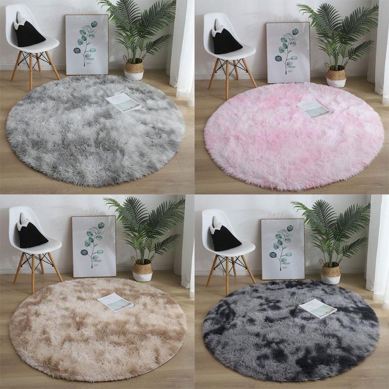 Szoba padló bolyhos szőnyeg Shaggy plüss csúszásgátló padlószőnyeg padlószőnyeg Éjjeli szőnyeg Kerek bozontos szőnyeg