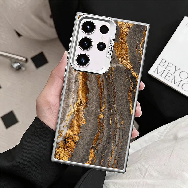 Gold Granite Marble Pattern Shockproof Phone Case for Samsung Galaxy S26 Edge S25 Ultra S24 FE S23 Plus S21 Cover Anti Fall Fund