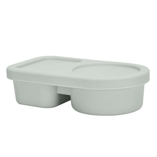 Gewürzbox aus lebensmittelechtem Silikon, 360° auslaufsicher, zwei Fächer, mikrowellengeeignet, gekühlte Aufbewahrungsbox