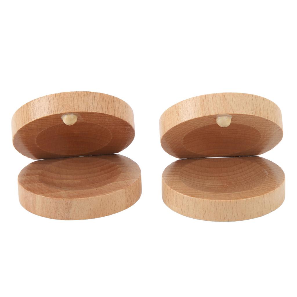 1 Pair of Wooden Castanets Kids Education Wood Finger Clappers Percussion Musical Instruments