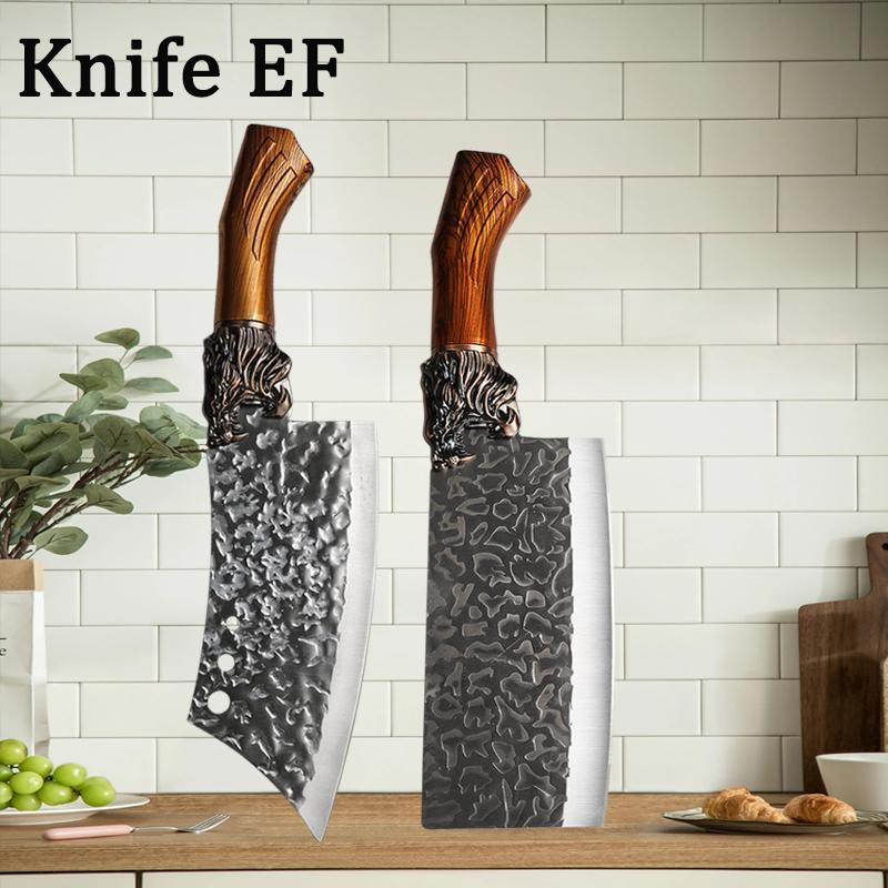 Handmade Forged Kitchen Knife Meat Cutting Knives Boning Knife Multifunctional Kitchen Knives Forge Knives Slicing Knife
