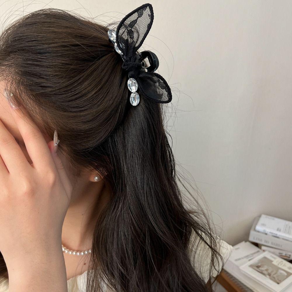 Rabbit Ear Hair Claw Clips Zirconia Hairpins New Hair Gripper  Hair Accessories