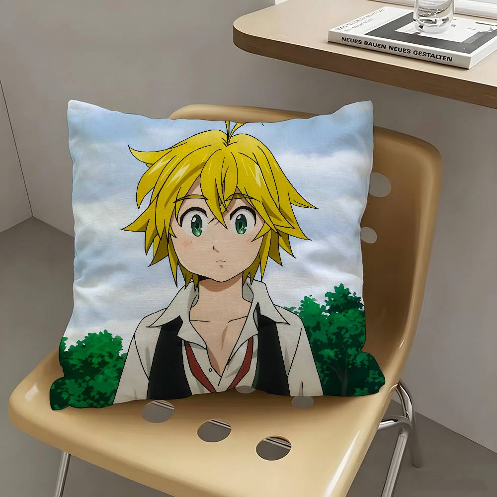 1pc Meliodas Anime Cartoon Characters Pillow Case Fashion Square Pillowcase Bedroom Sofa Room Ins Decoration Leisure