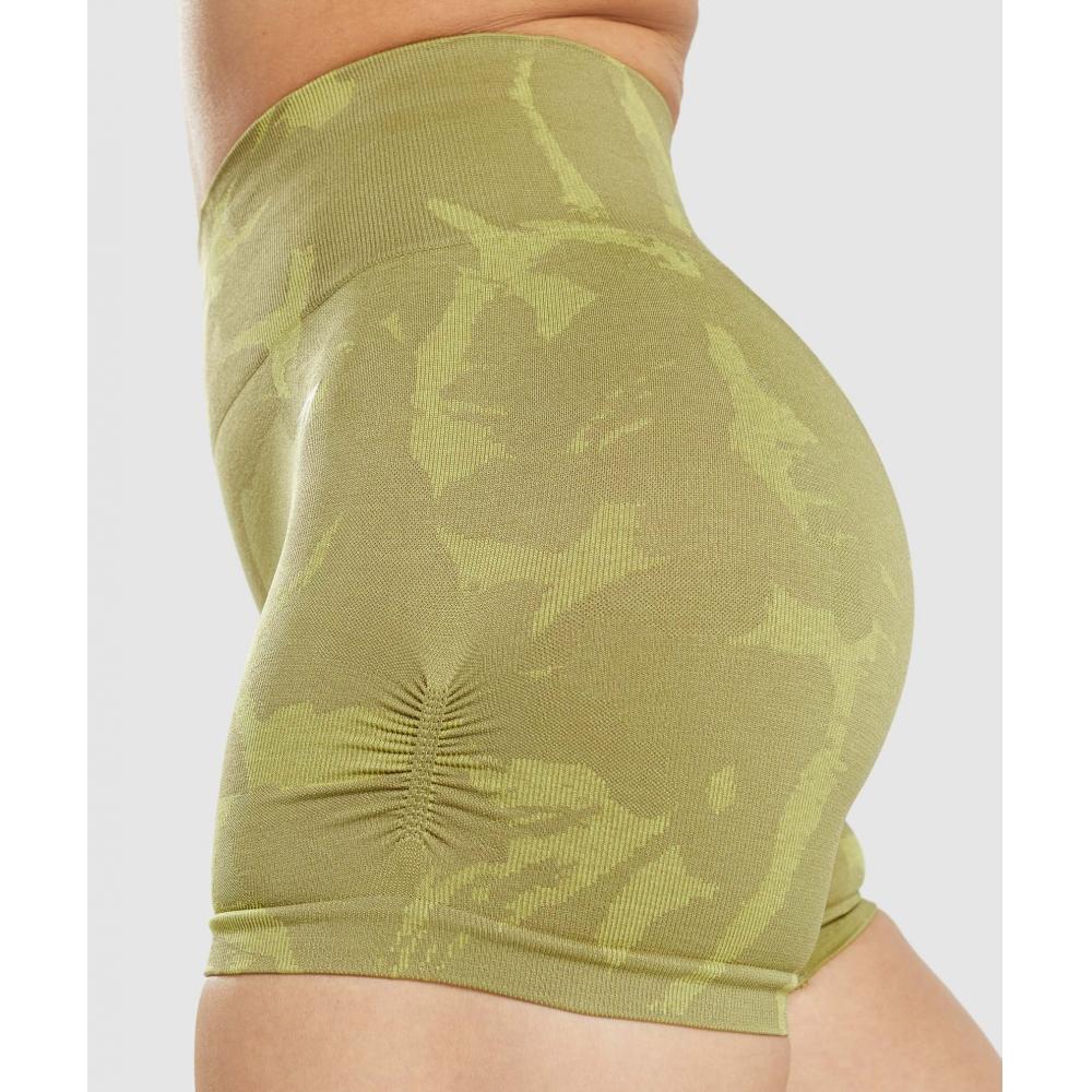 Gymshark Adapt Camo Seamless Shorts Savanna   Griffin Green B1a4y Ebh7