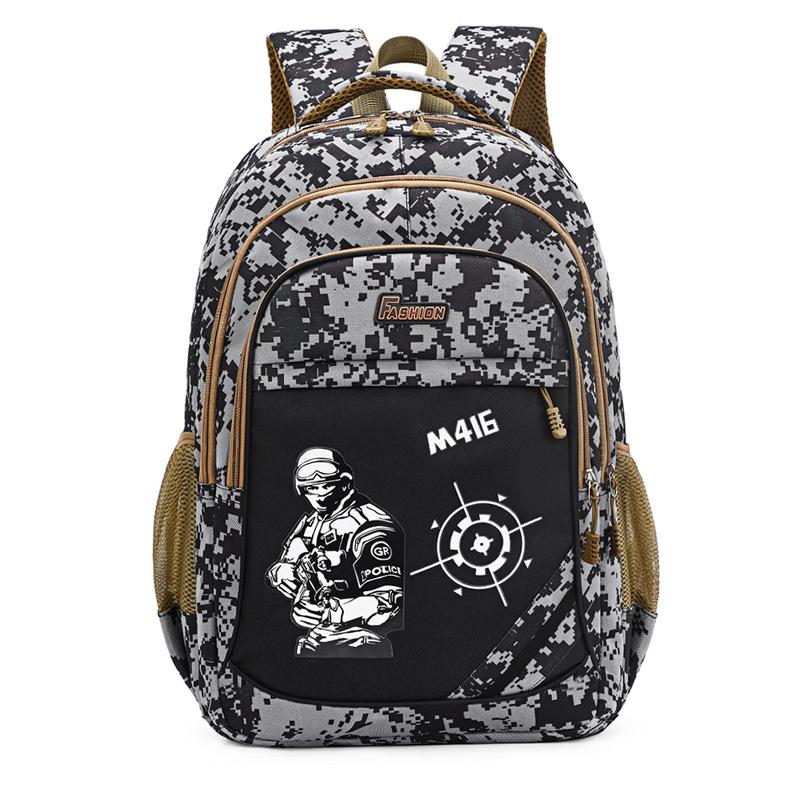 Camouflage chicken three bag primary school backpack camouflage school bag male 1-3-6 grade backpack bag