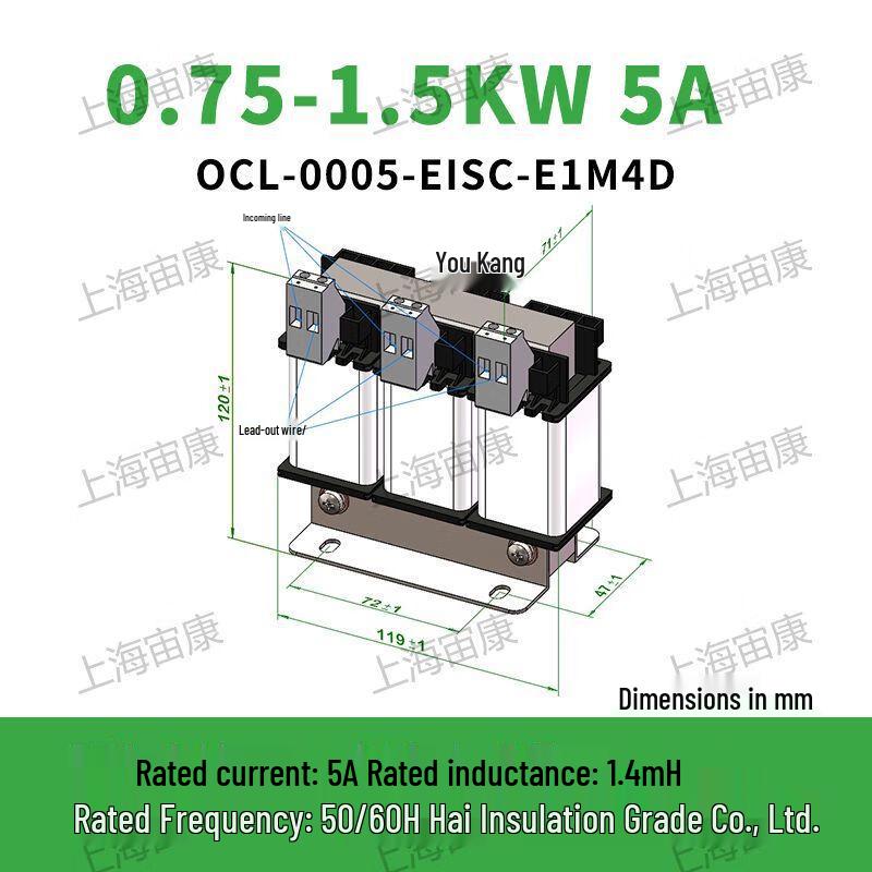

Ruide Taizhoukang Output Reactor for 1.5kW 380V Inverter CN plug (adapter included)
