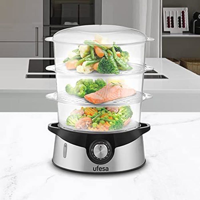 Cuiseur Vapeur - UFESA - CV4000 - 800W - 3 Plateaux - Capacité 9L