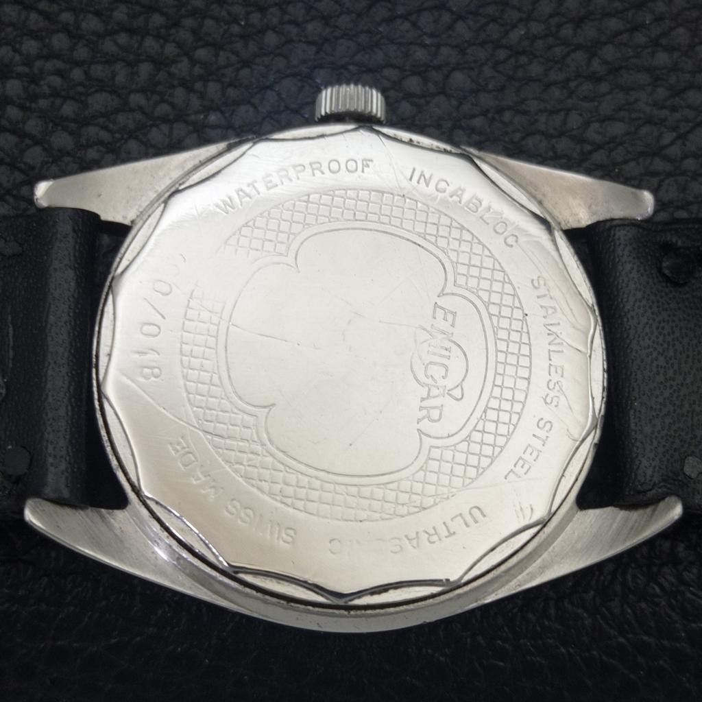 VINTAGE ENICAR STAR JEWELS HAND-WINDING SWISS MENS WHITE DIAL WATCH a703783-1 R213e-a703783