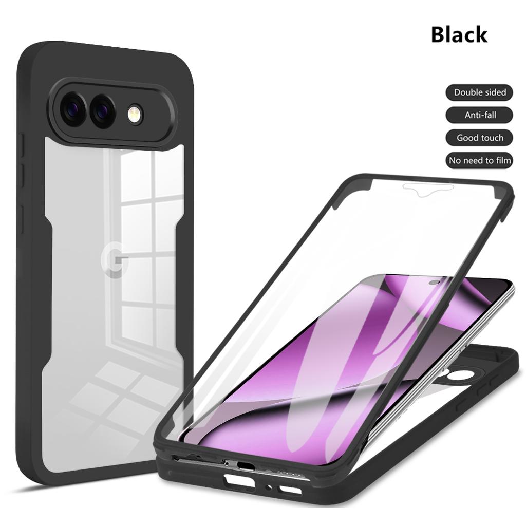Luxury Transparent 360 Full Body Protect Shockproof Case for Google Pixel 10A Pixel 10 Pro XL 9 Pro Anti-drop Protect Back Cover