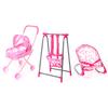 Doll House Accessories Rocking Chairs Swing Bed Dining Chair Baby Play House