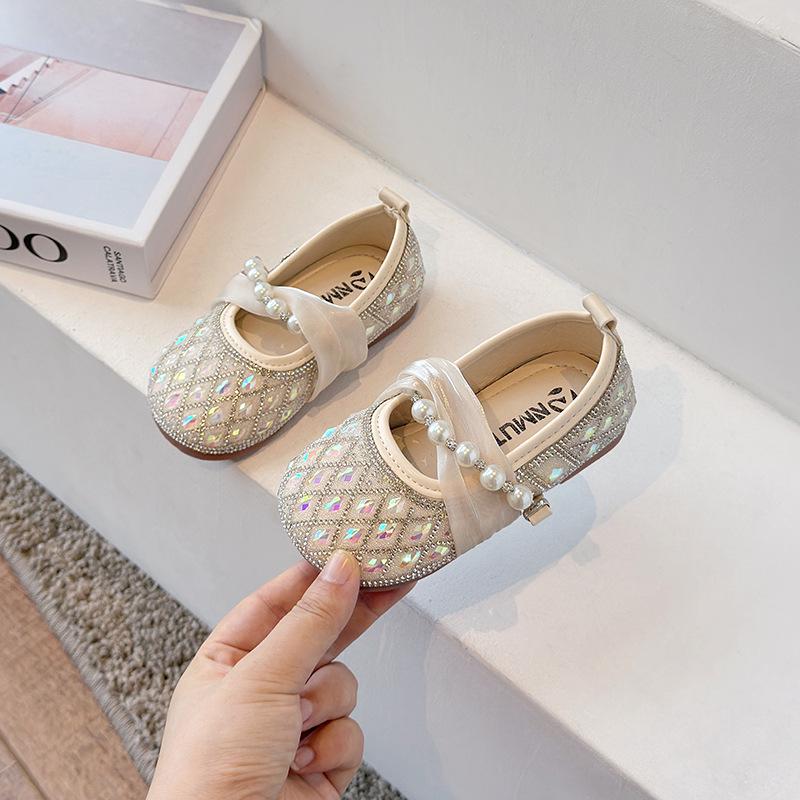 2026 Autumn Soft Sole Princess Crystal Shoes for Baby Girls