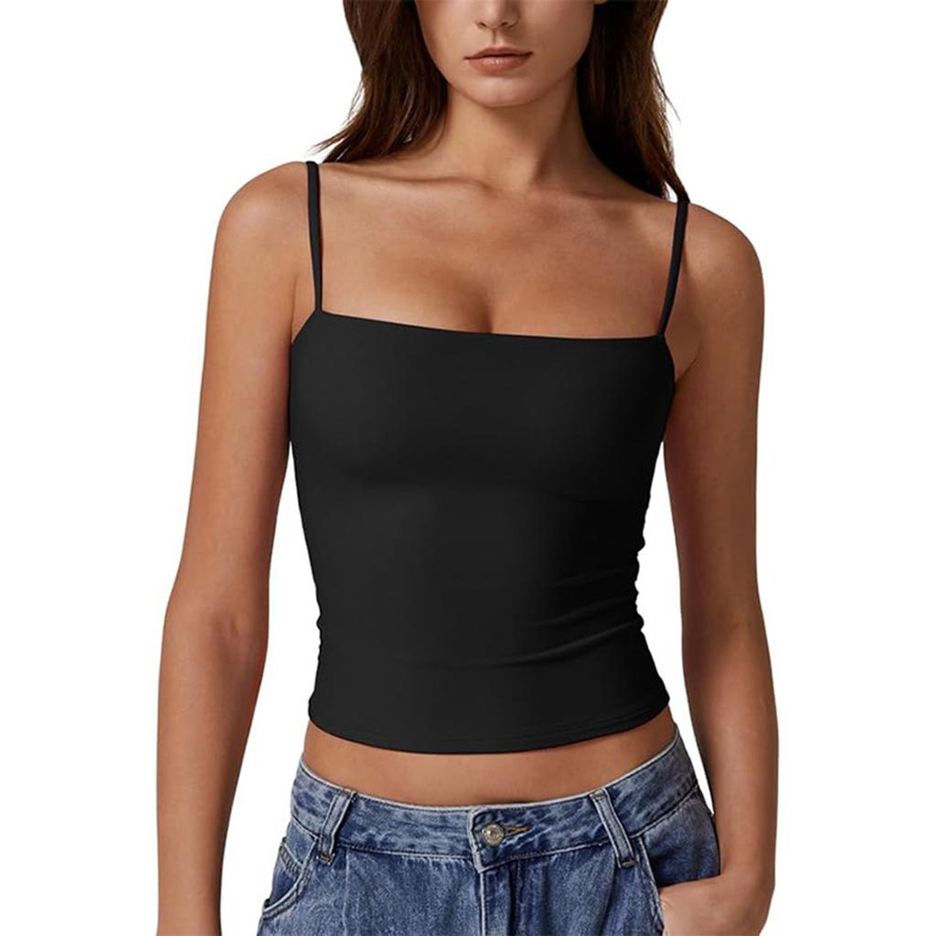 Women's Fashion Sleeveless Sexy Adjustable Small Camisole Colour Tank Top