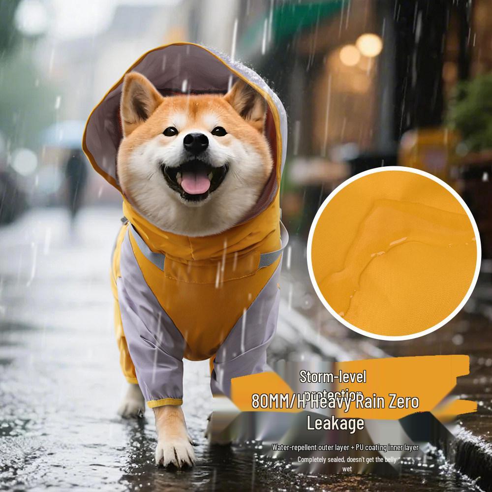 Windproof & Waterproof Dog Raincoat: Four-Legged Storm Suit for Medium & Small Dogs