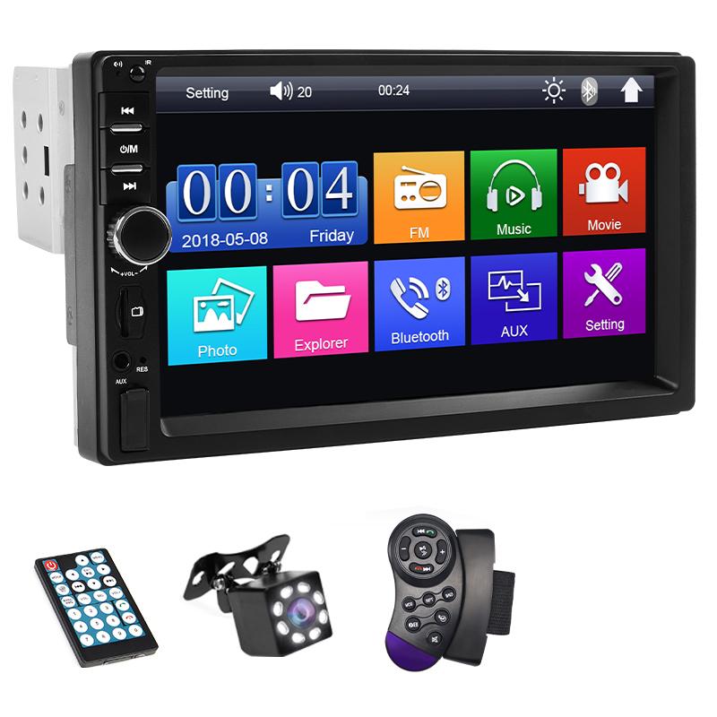 7 Inch Car Radio 1 Din MP5 Multimedia Player Touch Screen FM ISO Power Aux Input Bluetooth USB Mirror Link Universal Autoradio